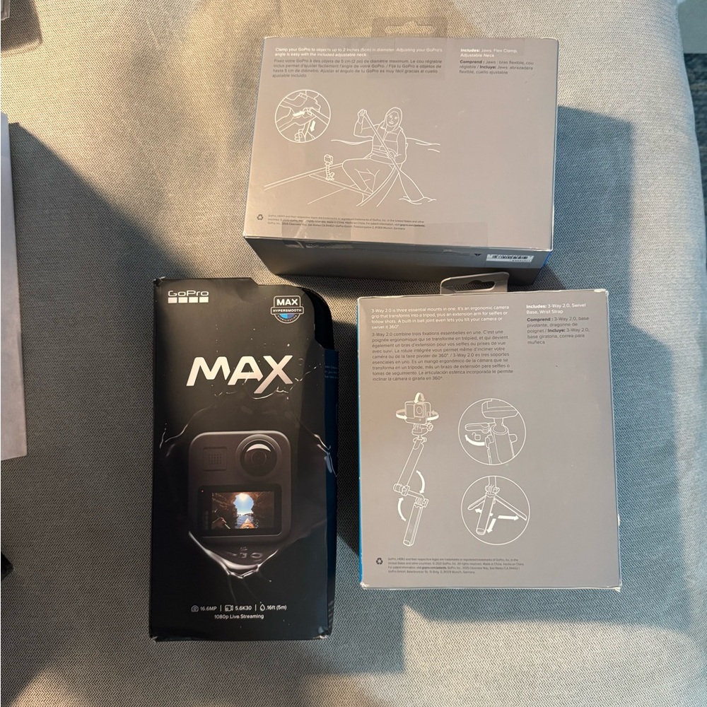 GoPro MAX 360 Camera in Black with Mounts completely new